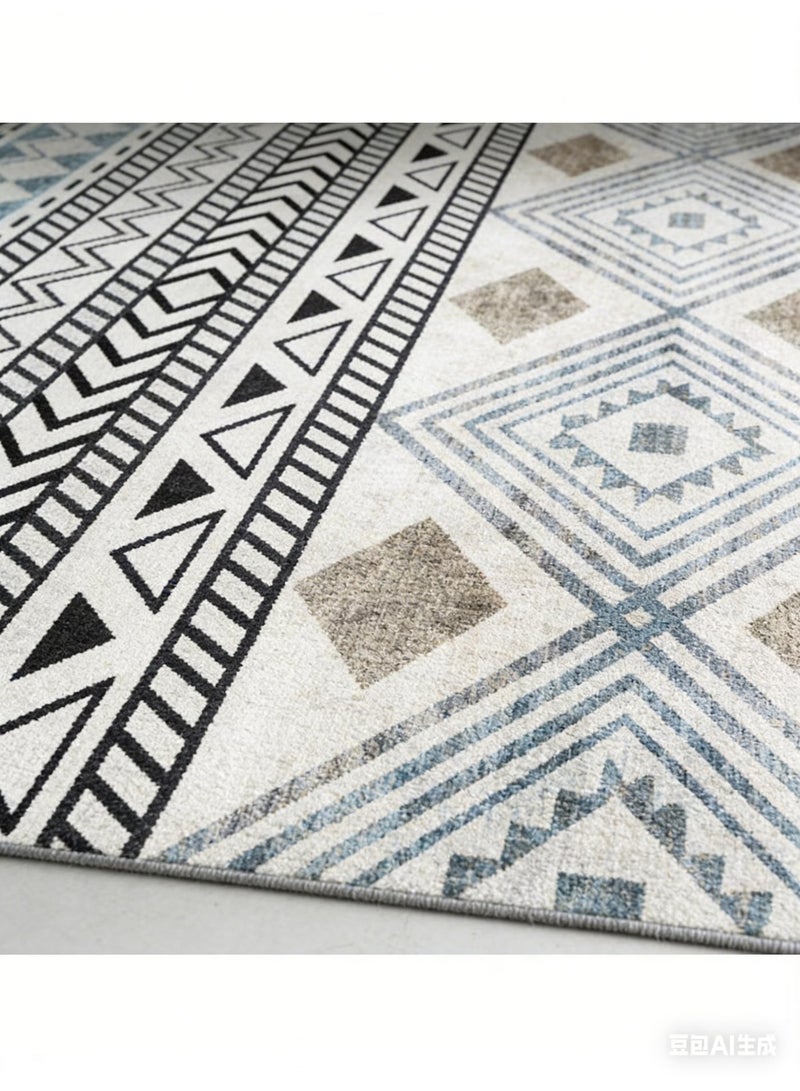 كي واي دي سجادة أرضية مقاس 160×230 سم، قابلة للطي لغرفة المعيشة، سجادة ناعمة منخفضة الوبر ذات تصميم فسيح، سجاد فارسي قابل للغسل، سجاد أرضي للمنزل والمكتب - Image 2