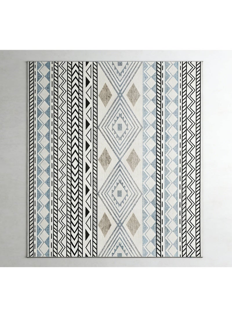 كي واي دي سجادة أرضية مقاس 160×230 سم، قابلة للطي لغرفة المعيشة، سجادة ناعمة منخفضة الوبر ذات تصميم فسيح، سجاد فارسي قابل للغسل، سجاد أرضي للمنزل والمكتب - Image 3