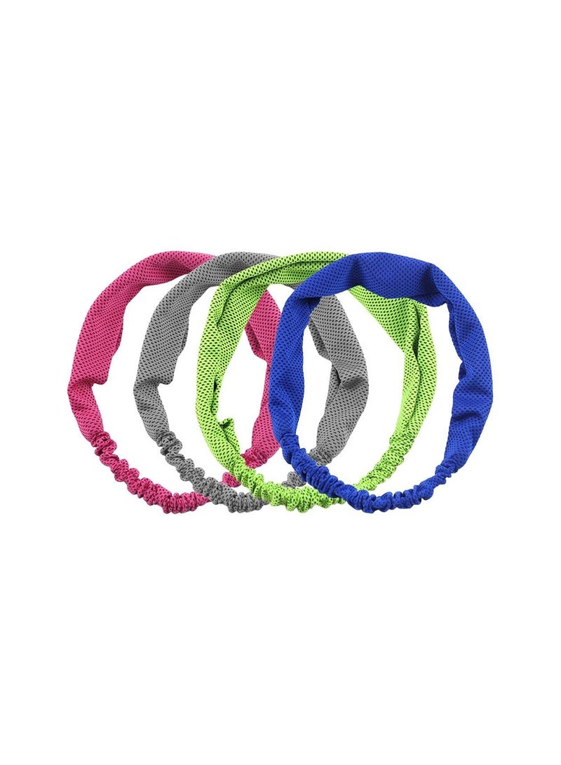 Y&D Cooling Headbands, Pack of 4 Ice Silk Cold Sports Headband, Workout Headbands for Men WomenEvaporative, Breathable Material Sweat-Absorbing Headband Quick  - Image 1