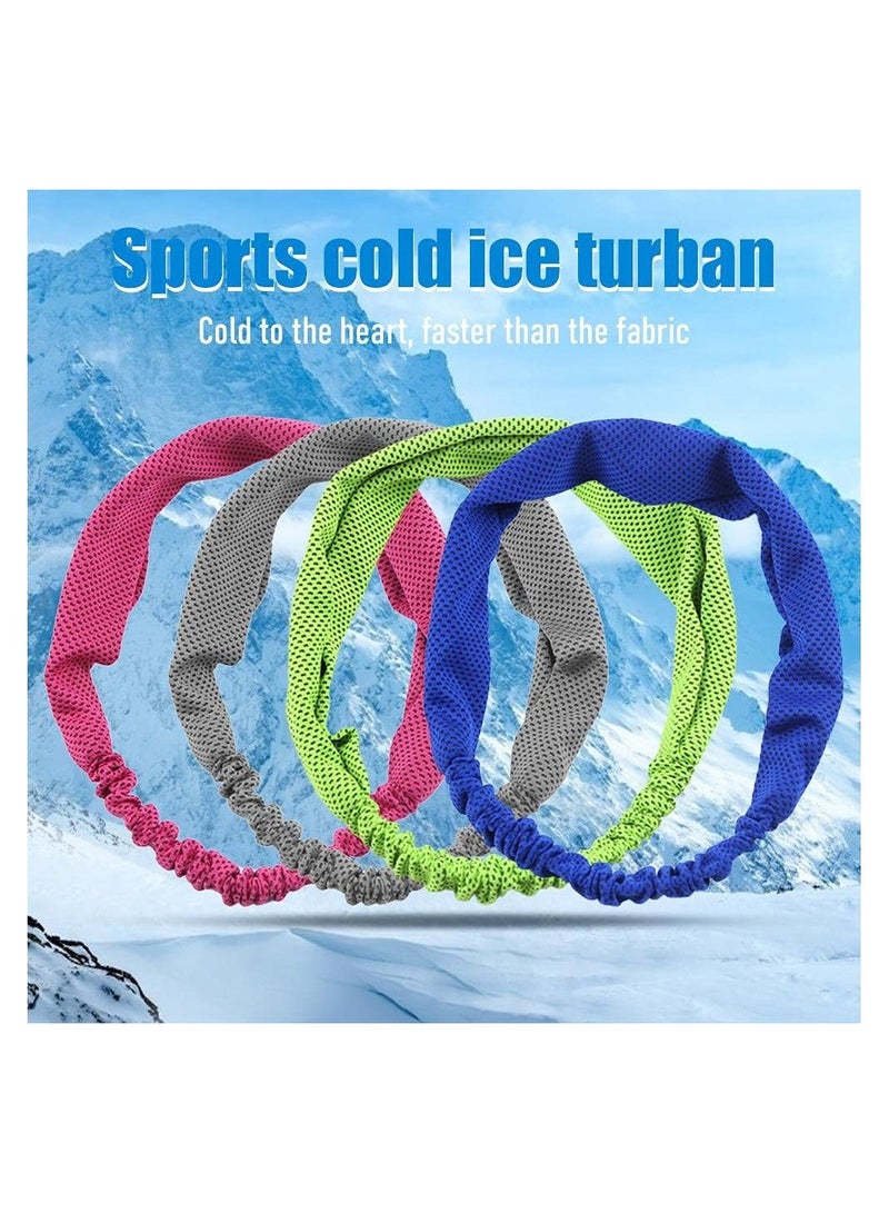 Y&D Cooling Headbands, Pack of 4 Ice Silk Cold Sports Headband, Workout Headbands for Men WomenEvaporative, Breathable Material Sweat-Absorbing Headband Quick  - Image 2