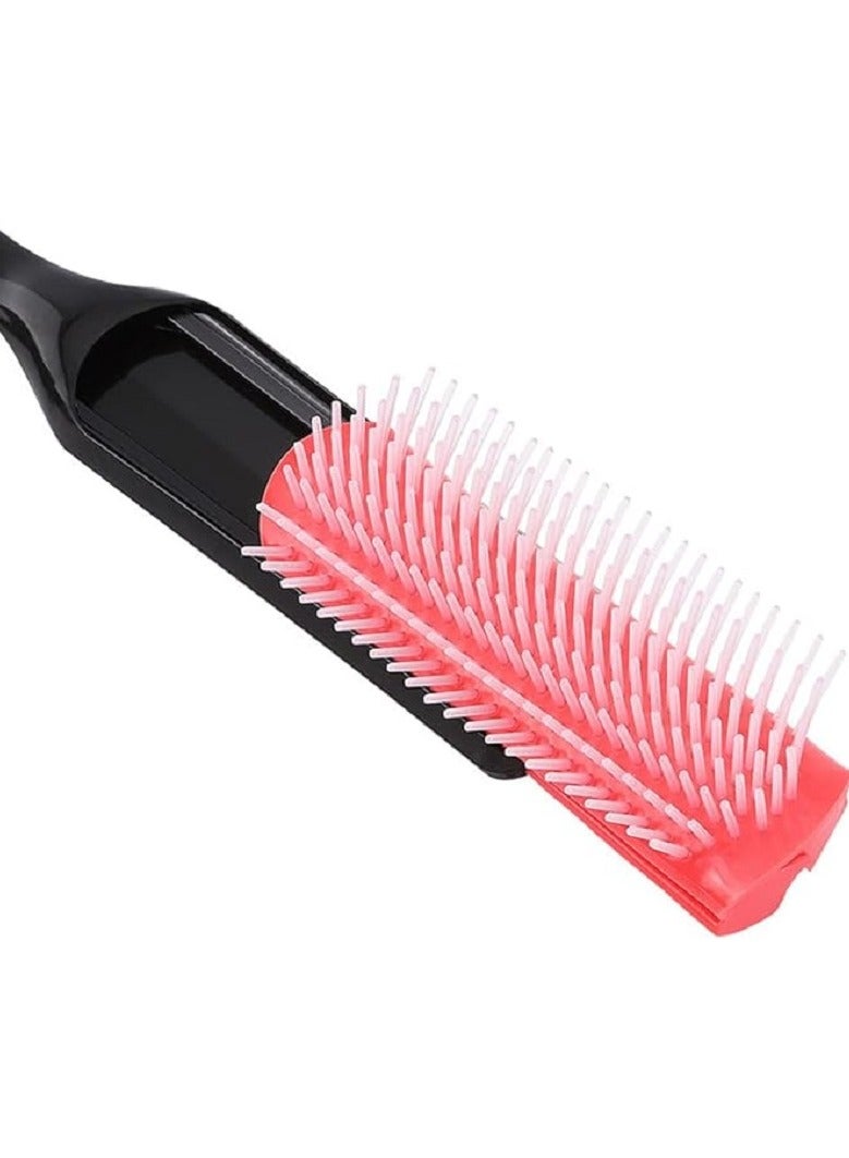 فرشاة شعر أنيقة باللون الأسود فرشاة سيليكون لفك التشابك بسهولة - Image 3