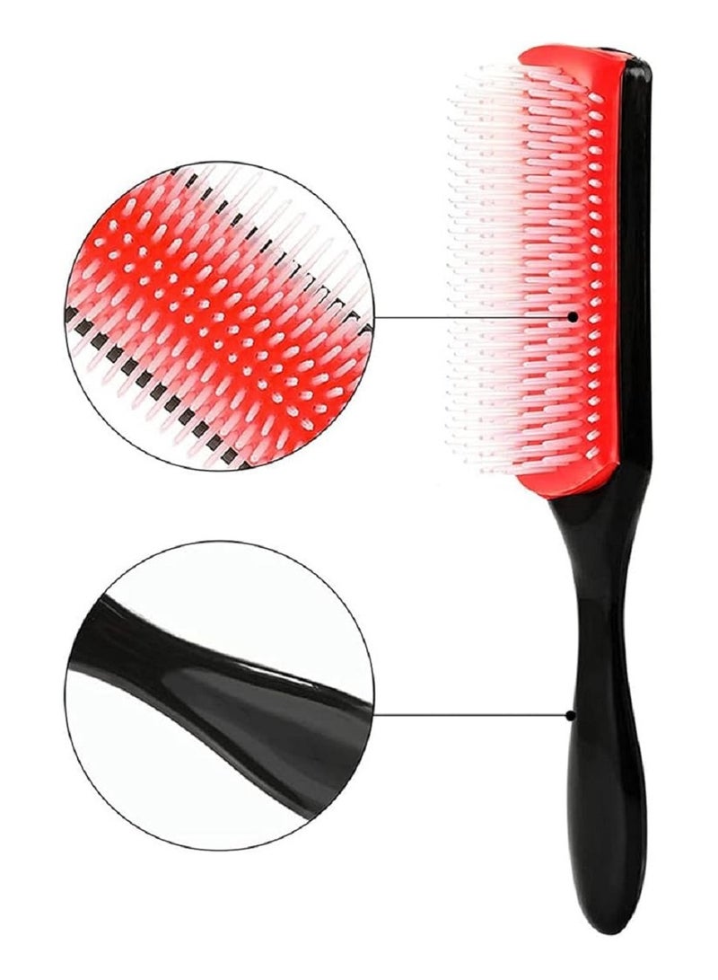 فرشاة شعر أنيقة باللون الأسود فرشاة سيليكون لفك التشابك بسهولة - Image 2