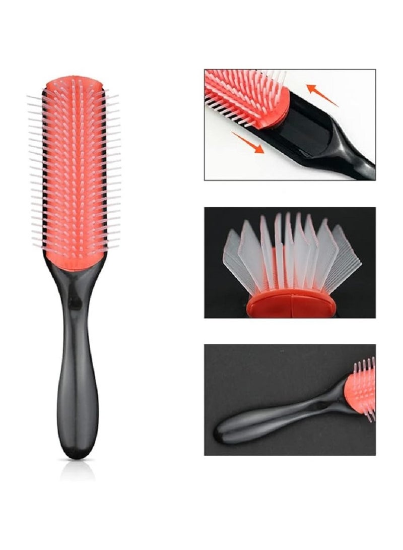 فرشاة شعر أنيقة باللون الأسود فرشاة سيليكون لفك التشابك بسهولة - Image 4