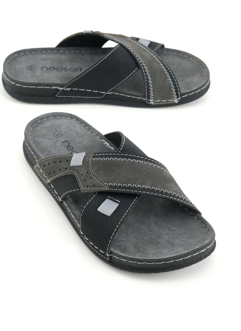 Gezer Summer Men's Artificial Leather Neosoft Comfortable Sole Daily Slippers