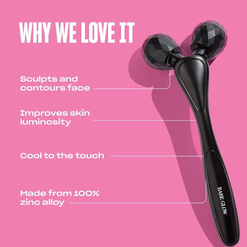 BABE ORIGINAL Facial Massage Pro Face Roller Face Massager Tool Cooling Zinc Alloy DualHeaded Face Sculpting Tool for Firmness - Image 4