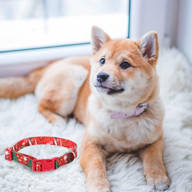 Adjustable Soft Nylon Dog Collar With Quick Release Buckle Crimson Medium For Small Dogs - Image 4