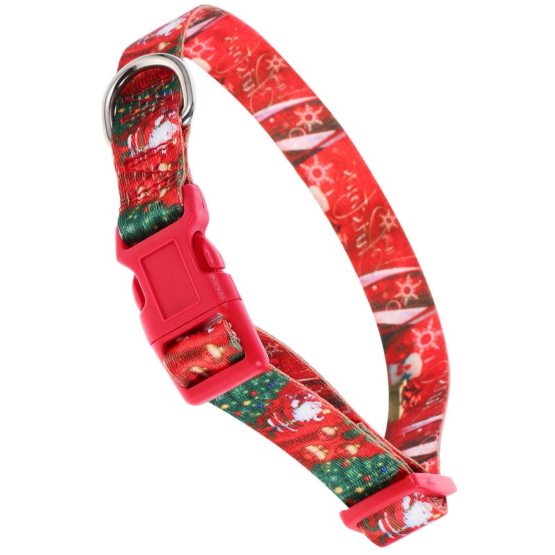 Adjustable Soft Nylon Dog Collar With Quick Release Buckle Crimson Medium For Small Dogs - Image 2