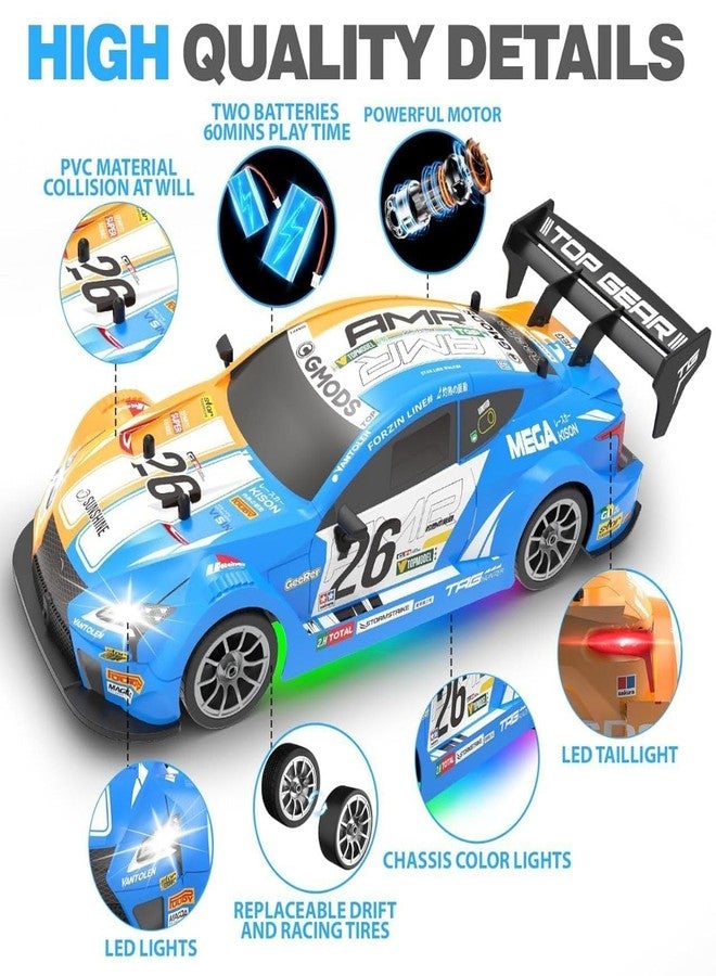 Babelly Rc Drift Remote Control Car 1:24 Scale, High-Speed, 4Wd, Lights, Rechargeable Racing Car, Drifting Tires, 2.4Ghz, for Kids - Image 3