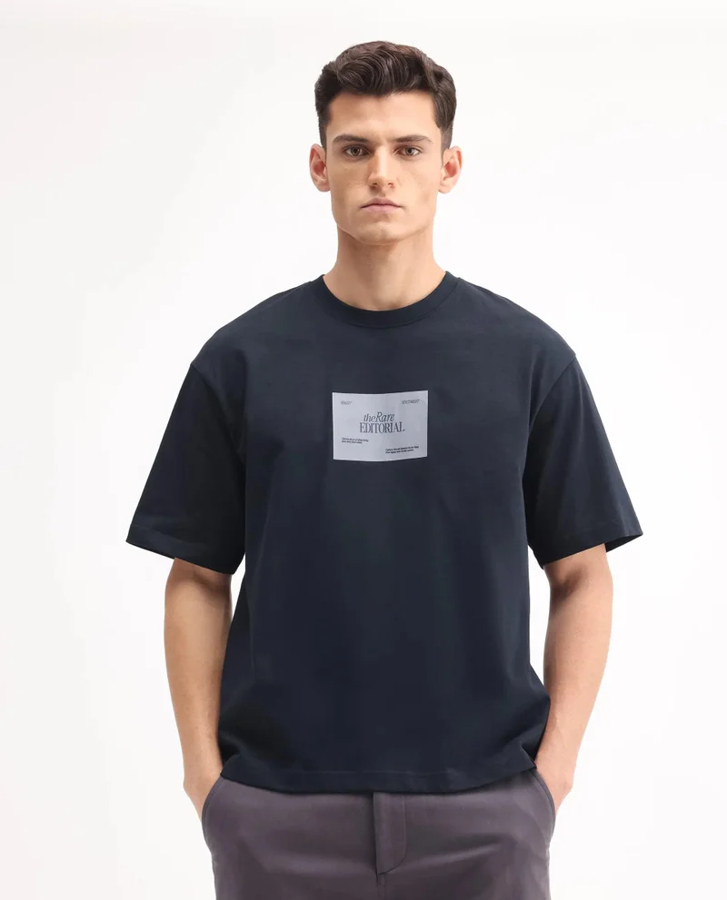 Rare Rabbit Men's Oversized Graphic Print T-Shirt