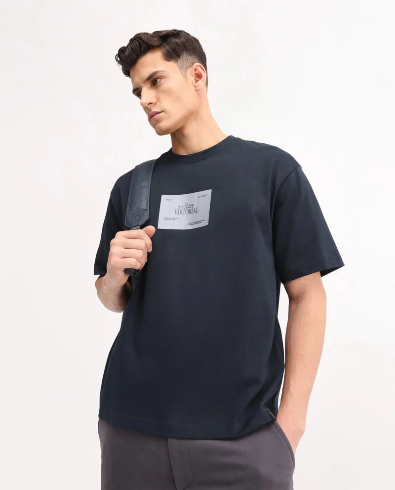 Rare Rabbit Men's Oversized Graphic Print T-Shirt