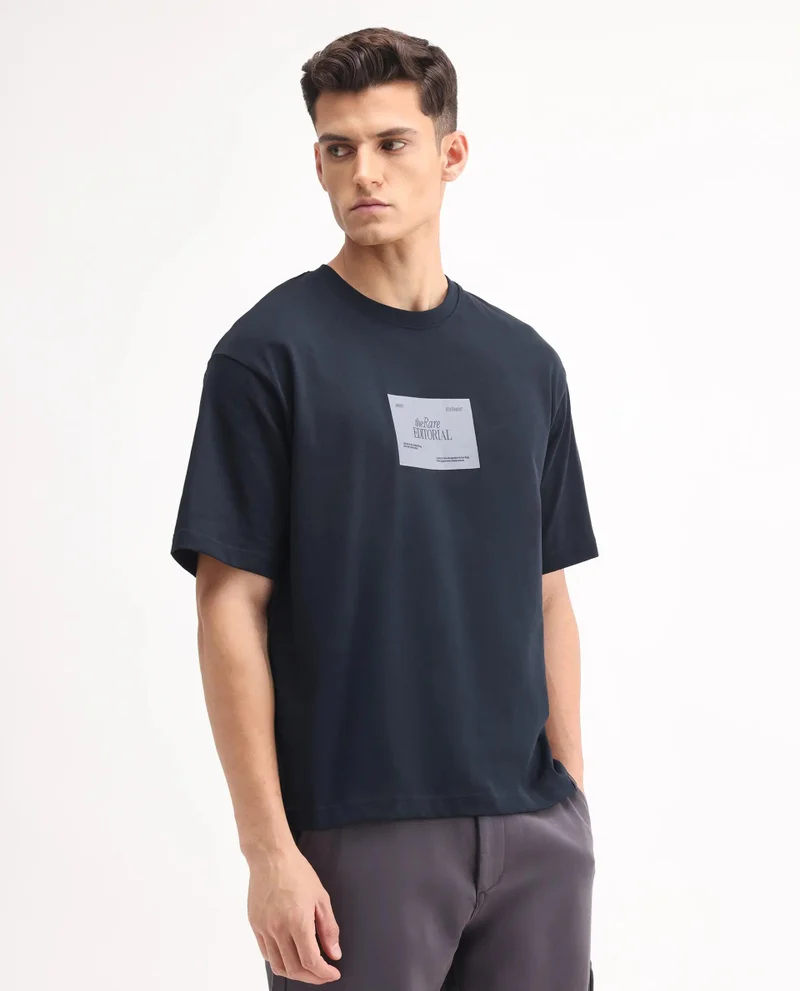 Rare Rabbit Men's Oversized Graphic Print T-Shirt