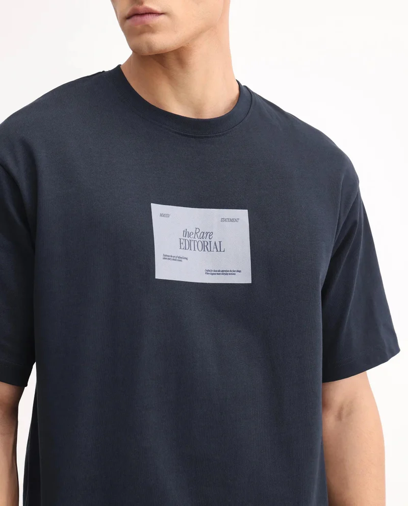 Rare Rabbit Men's Oversized Graphic Print T-Shirt