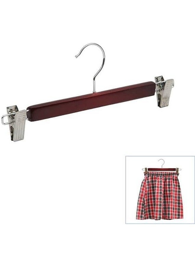 ginoya brothers Ginoya Brothers Wooden Pants Hangers Bottom Hanger Jeans Hanger Skirt Hanger with 2-Adjustable Anti-Rust Clips for Pants, Skirts, Clothes Anti-Rust Hook Best for wodrobe Decor. (Walnut, 20)  - Image 3