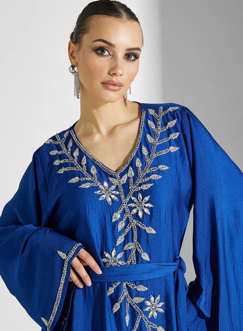 hayas closet Embellished Jalabiya with Belt