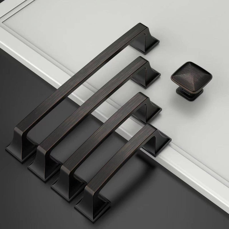 Amerdeco 10 Pack Oil Rubbed Bronze 3 Inch(76mm) Hole Centers Kitchen Cabinet Pulls Hardware Kitchen Handles for Cabinets Cupboard Handles Drawer Pulls - Image 2