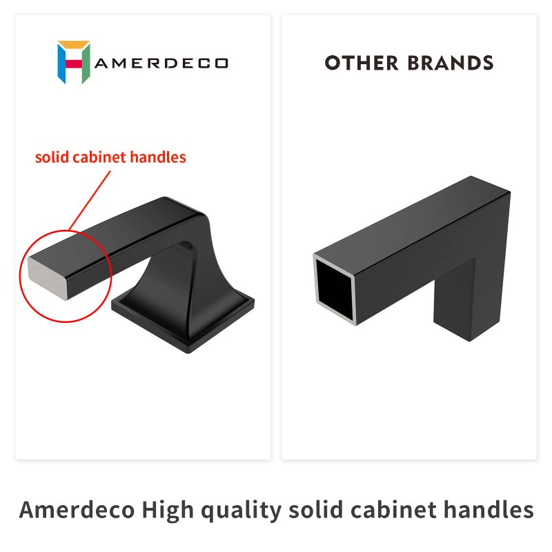 Amerdeco 10 Pack Oil Rubbed Bronze 3 Inch(76mm) Hole Centers Kitchen Cabinet Pulls Hardware Kitchen Handles for Cabinets Cupboard Handles Drawer Pulls - Image 3
