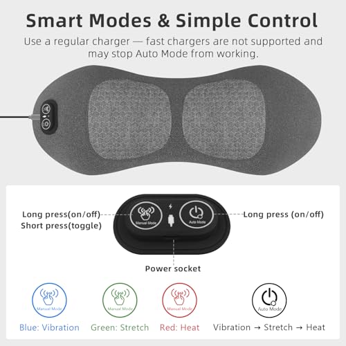 Lifiora 3-in-1 Back Massager with Heat & Vibration, Smooth Spine Triple Fusion Lumbar Support Pillow for Lower Back and Sciatica Pain Relief, Deep Tissue Relaxation for Bed or Office Chair - Image 5