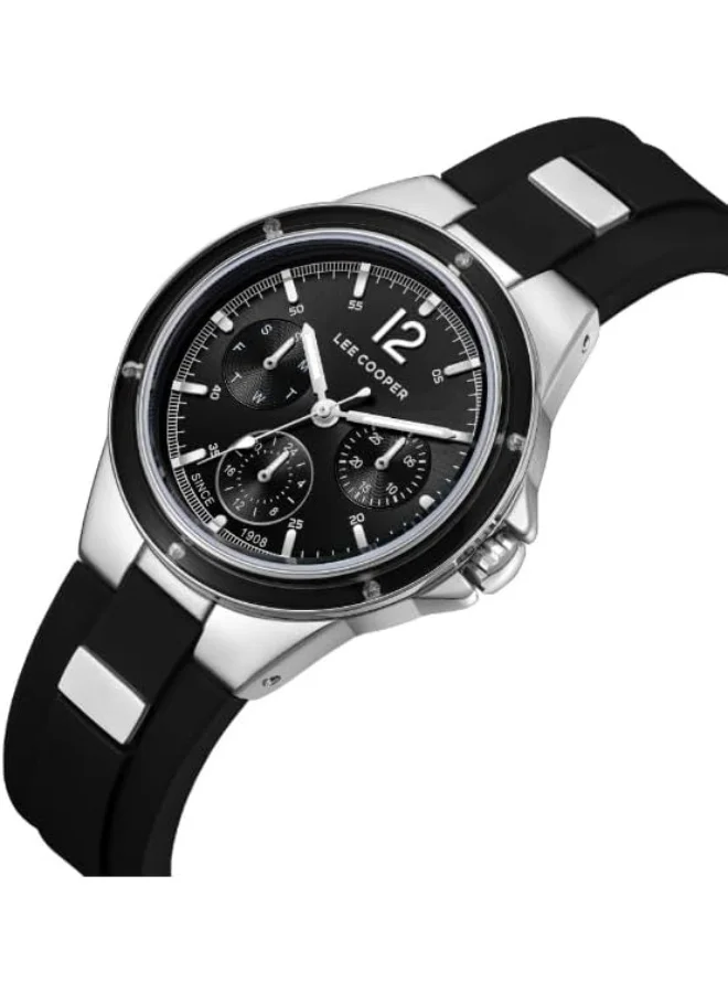 لي كوبر Lee Cooper Lc08099.351 Women Multi Function Display Watch & Silicone Strap Black