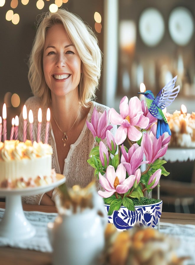 Airpark Pop Up Flower Card, 3D Greeting Card - Magnolia & Bird Design - for Mom, Friend - Ideal for Spring Birthday, Mother’s Day - Image 2