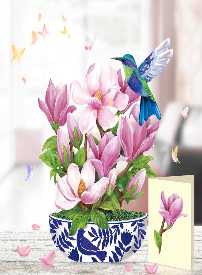 Airpark Pop Up Flower Card, 3D Greeting Card - Magnolia & Bird Design - for Mom, Friend - Ideal for Spring Birthday, Mother’s Day - Image 5