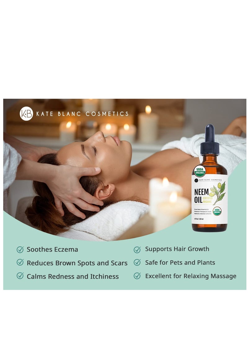 Kate Blanc Cosmetics - Kate Blanc Cosmetics neem oil for skin hair growth plants 4oz natural & USDA 100% pure concentrate mixed with water to create spray - Image 1