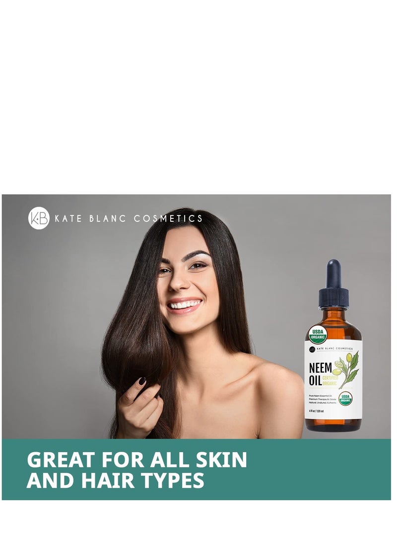 Kate Blanc Cosmetics - Kate Blanc Cosmetics neem oil for skin hair growth plants 4oz natural & USDA 100% pure concentrate mixed with water to create spray - Image 1