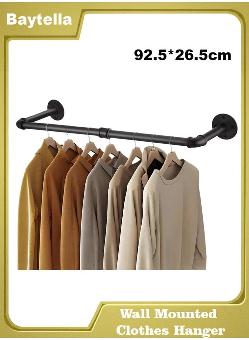 بيتلا حامل ملابس جداري Clothes Hanger بتصميم أنبوب صناعي متين، قابل للفك والتعديل بطول 92 سم، موفر للمساحة لتنظيم الخزانة - Image 1