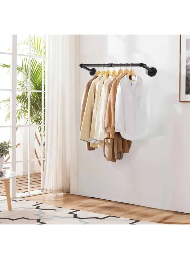 بيتلا حامل ملابس جداري Clothes Hanger بتصميم أنبوب صناعي متين، قابل للفك والتعديل بطول 92 سم، موفر للمساحة لتنظيم الخزانة - Image 4