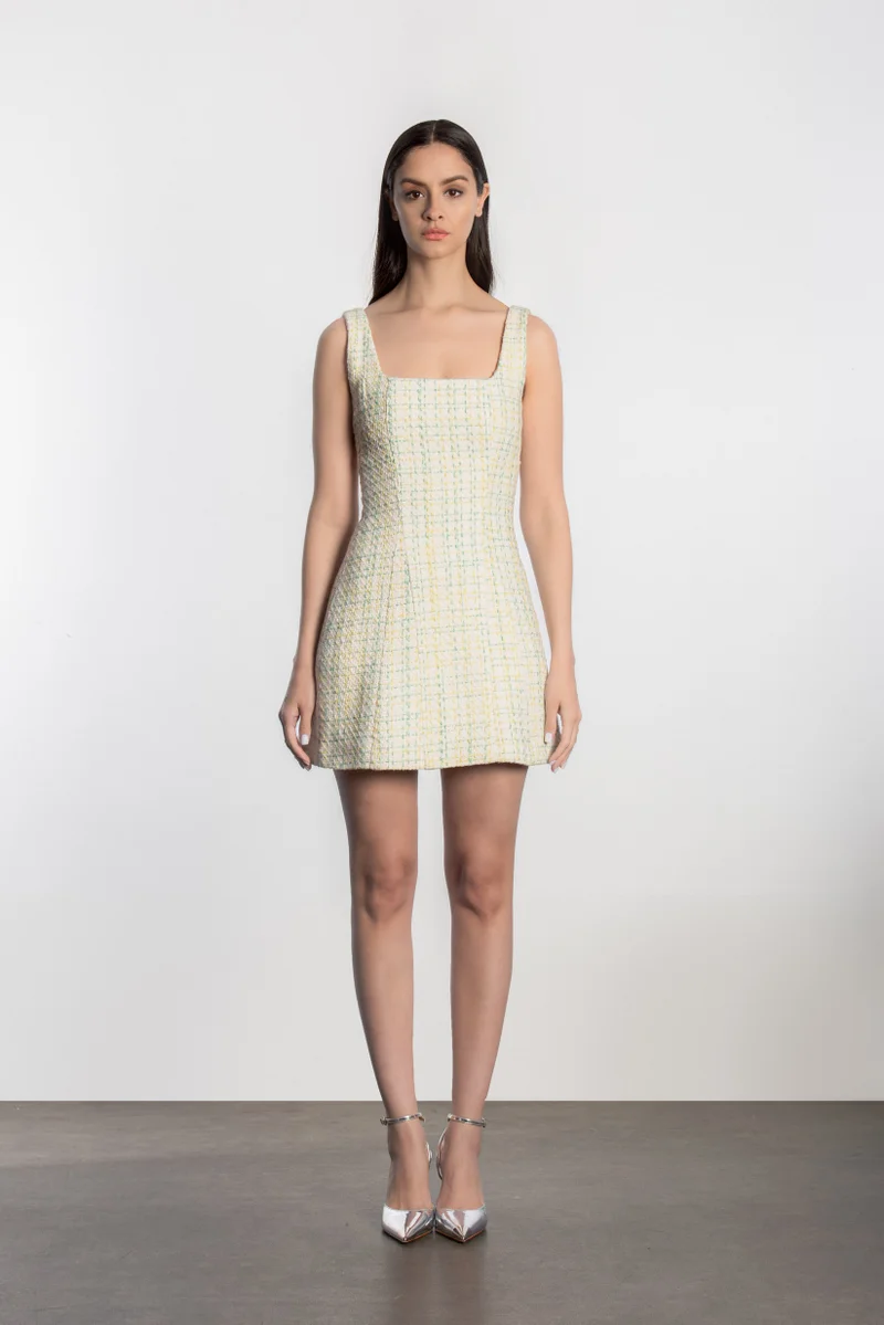 زيافي فستان تويد قصير