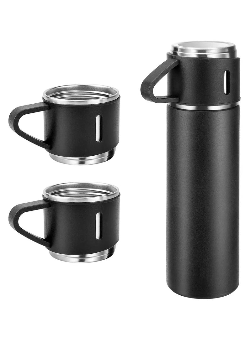 Vacuum Flask Set - Insulated Water Bottle w/ 3 Cups Gift Set - Multicolor - Image 1