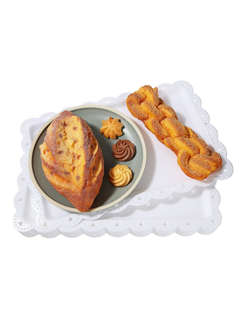 12 Pcs Plastic Serving Trays for Food, 14.5 x 9.3 Inch Food Platter Tray for Party, Plastic Party Serving Trays for Fruit Snack Dessert Tea Coffee - Image 1