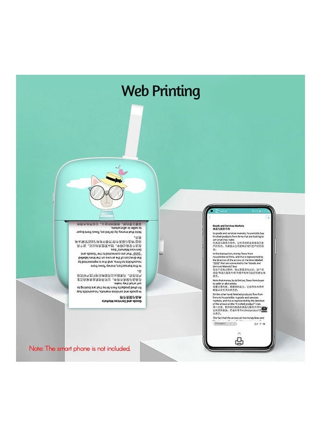 NIBEMINENT Portable Bluetooth Printer With Thermal Paper Green/White - Image 2