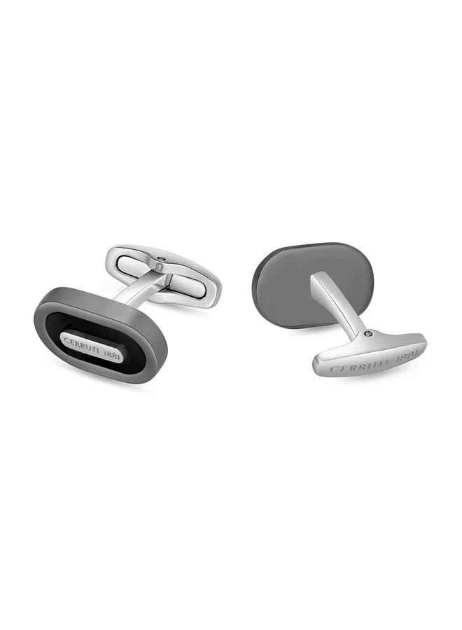 CERRUTI 1881  Nicola Black and Silver Stainless Steel Cufflinks for Men for Men | Best Price UAE