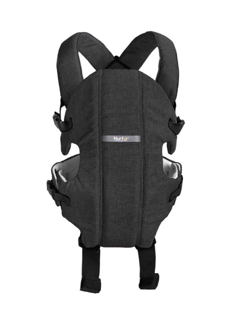 Nurtur Dove Deluxe Infant Baby Carrier – Premium Fabric, Dual-Facing Comfort, Adjustable Cushioned Straps, & Built-In Baby Bib - Black  - Image 1