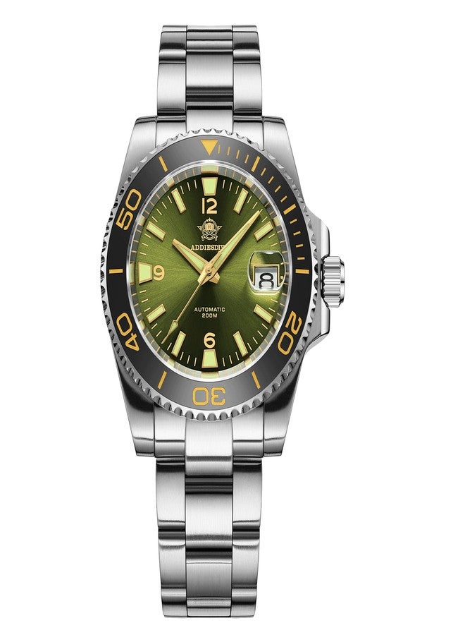 ADDIESDIVE Automatic Diver Watches for Men NH35A/8215 Movement Sapphire Rotating Bezel Luminous 200 M Waterproof Easy to Read with Large Number Mens Diver's Watch, green 2505 - Image 1