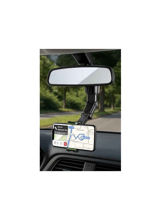 Green Tiger Rearview Mirror Phone Mount Holder, 360° Rotating, Multifunctional, Universal for All Smartphones, Car Phone Holder - Image 3