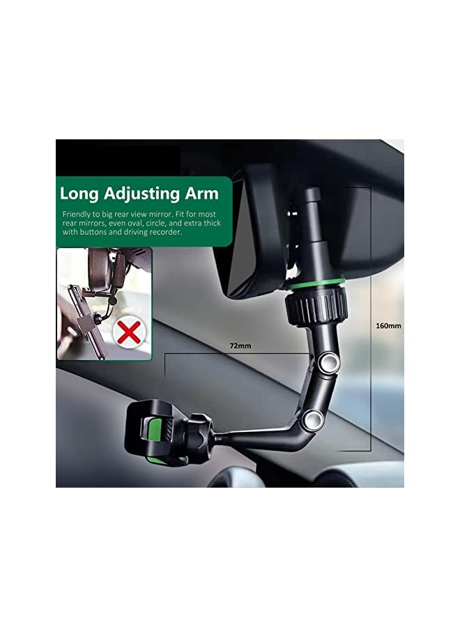 Green Tiger Rearview Mirror Phone Mount Holder, 360° Rotating, Multifunctional, Universal for All Smartphones, Car Phone Holder - Image 4