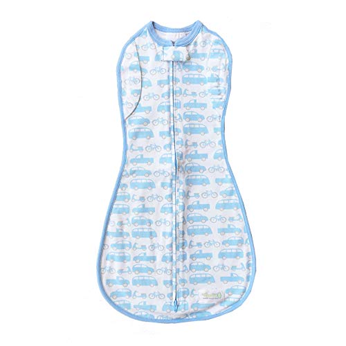 Woombie Convertible Nursery Swaddling Blanket - Swaddle Converts to Wearable Blanket for Babies Up to 3 Months - Vented (Beep Beep, 5-13 lbs) - Image 1