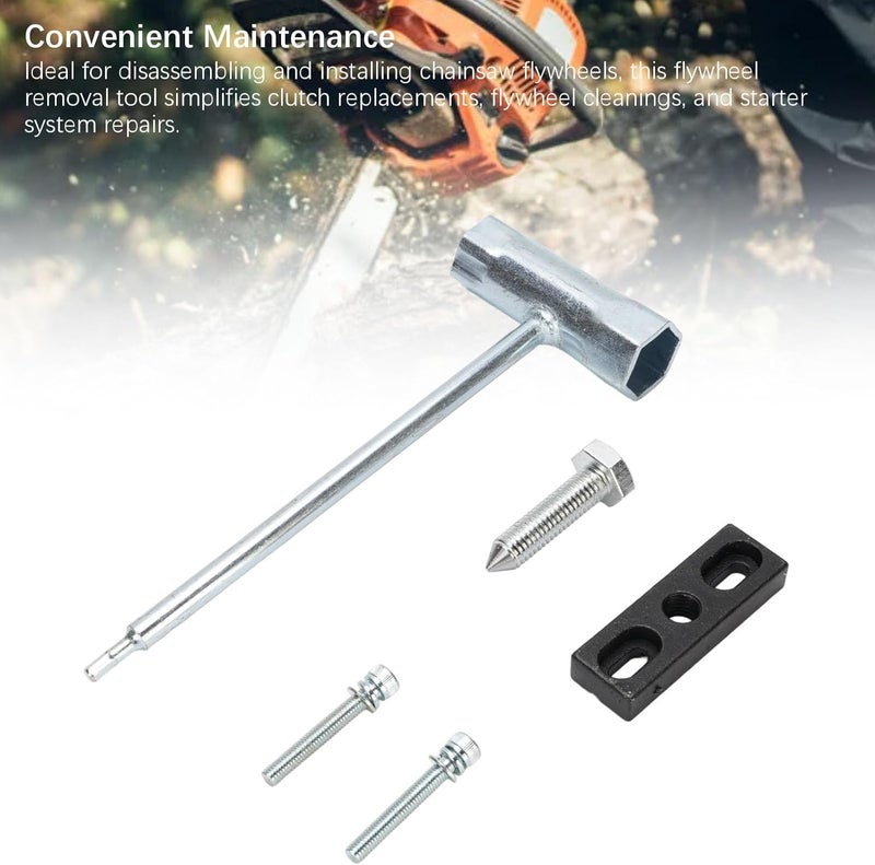 Flywheel Puller, Steel T Wrench for MS070 MS090 Chainsaws, Bearing Puller Tool with Flywheel Removal & Clutch Replacement, Ideal for Mechanic Bearing Maintenance (A Style) - Image 2
