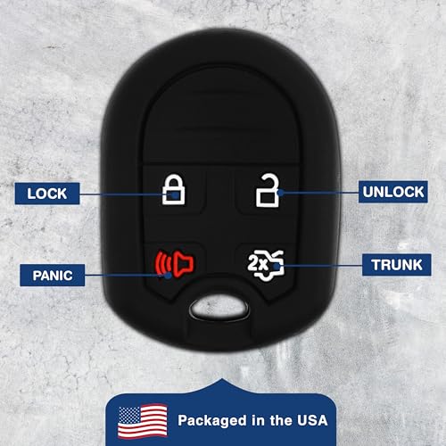 KeylessOption Key Fob Cover Replacement for 2007 2008 2009 2010 2011 2012 2013 2014 2015 2016 2017 2018 2019 Ford Edge Escape Explorer Flex Focus Fusion Mustang Taurus Remote Silicone, 4-Button - Image 5