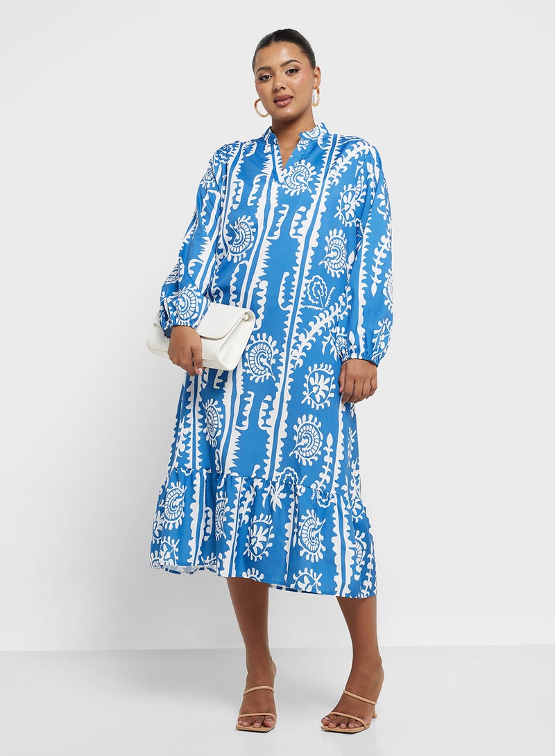 Ella Plus Printed Cotton Midi Dress - Image 1