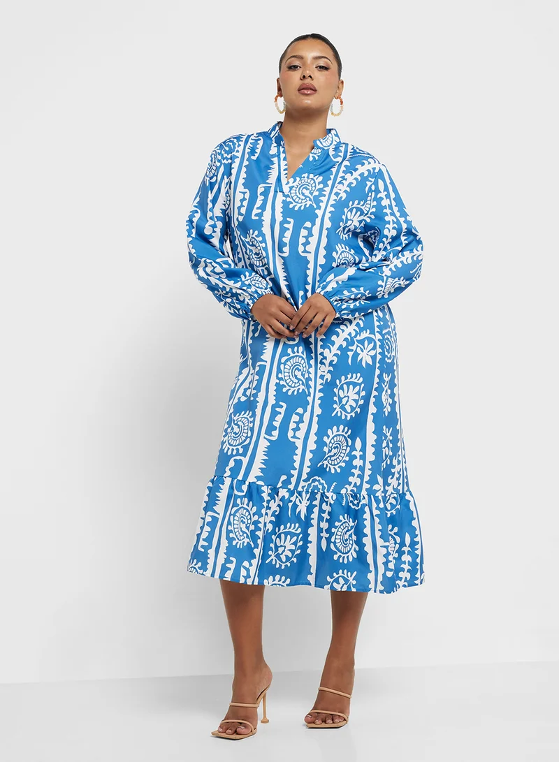 Ella Plus Printed Cotton Midi Dress