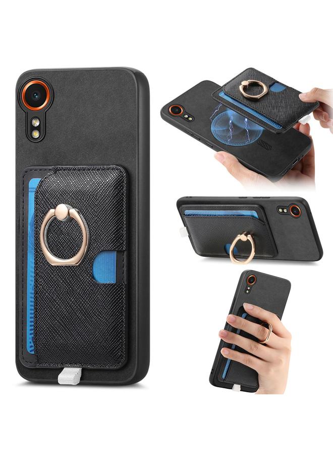 اس-توب جراب لهاتف Samsung Galaxy XCover 7 بتصميم كلاسيكي مع حلقة جلدية جانبية وحقيبة بطاقات وحافظة هاتف MagSafe - Image 1