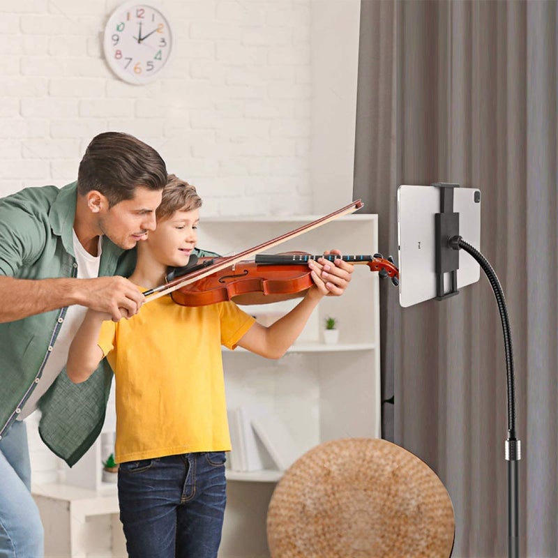 Hold Up حامل موبايل طاولة كسولة بارتفاع 2.1م، حامل أرضي متنقل مع قاعدة قابلة للتعديل وذراع مرن قابل للتعديل بزاوية 360° لمشاهدة الترفيه والتصوير الفوتوغرافي والفيديو - Image 2