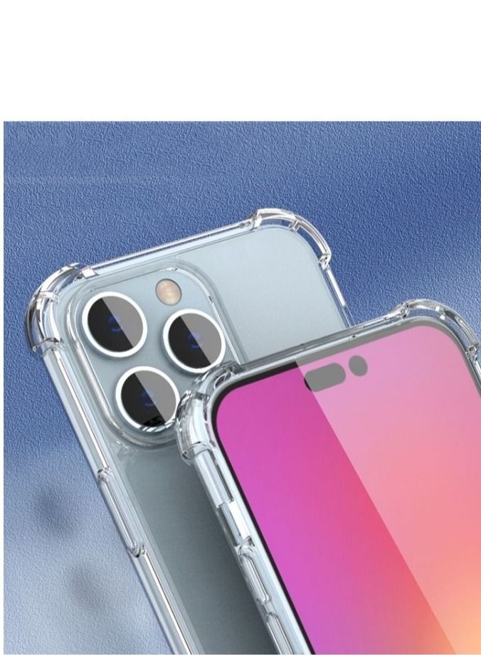 جراب iPhone 14 Pro Max حافظة فائقة النحافة [رفيعة] مقاومة للخدش من مطاط البولي يوريثان المطاطي الناعم المصنوع من السيليكون الواقي من الكريستال الشفاف لهاتف iPhone 14 Pro Max (شفاف) - Image 3