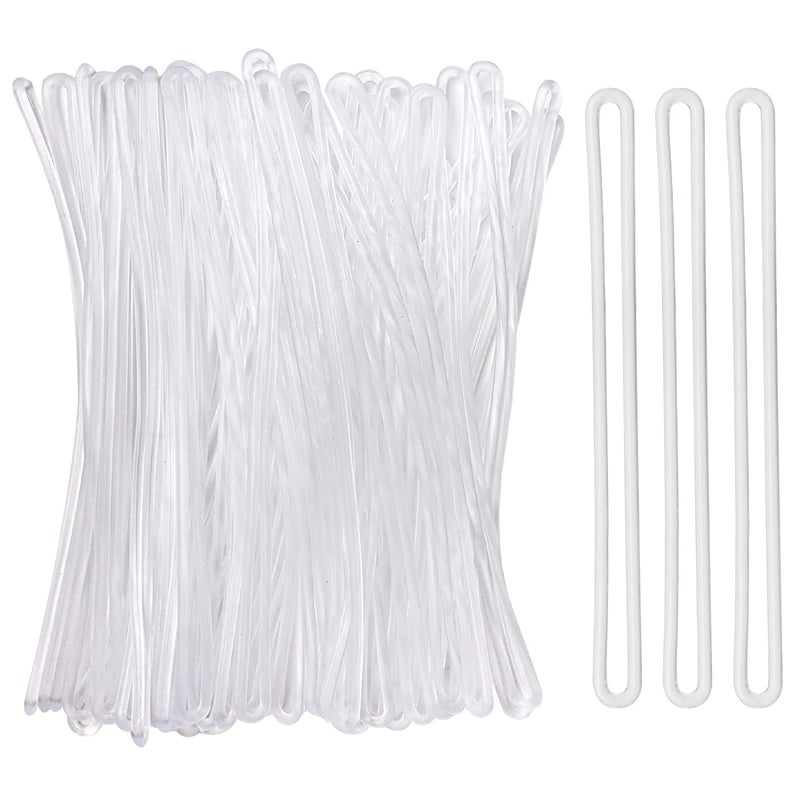 Clear Transparent Silicone Luggage Loop/Straps/Band for Luggage Tag Holder, Keychains, etc… Non-Tearable & Elastic - 6 inch (25)