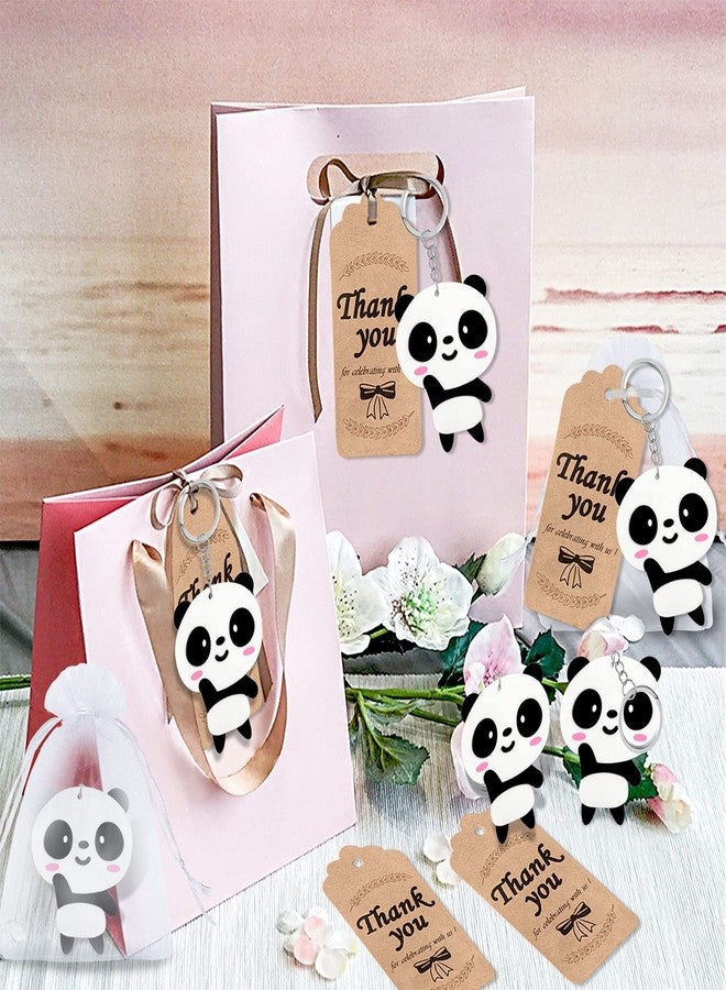Elecrainbow 72 Pack Cute Panda Bear Party Favors Include 24 Keychains + 24 Thank You Tags + 24 Goodie Bags for Panda Lovers, Animal-Themed Birthday - Image 5