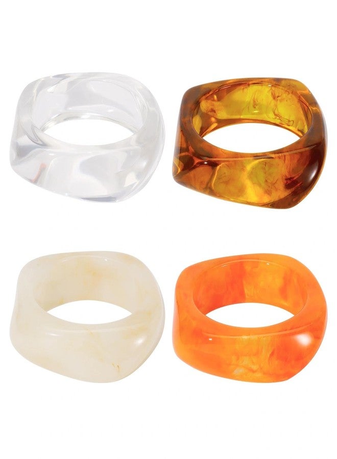 Coiris 4 Pcs Bracelet Sets for Women Acrylic Chunky Bangle Resin Bracelets Colorful Irregular Thick Acetate Jewelry Set - Image 1
