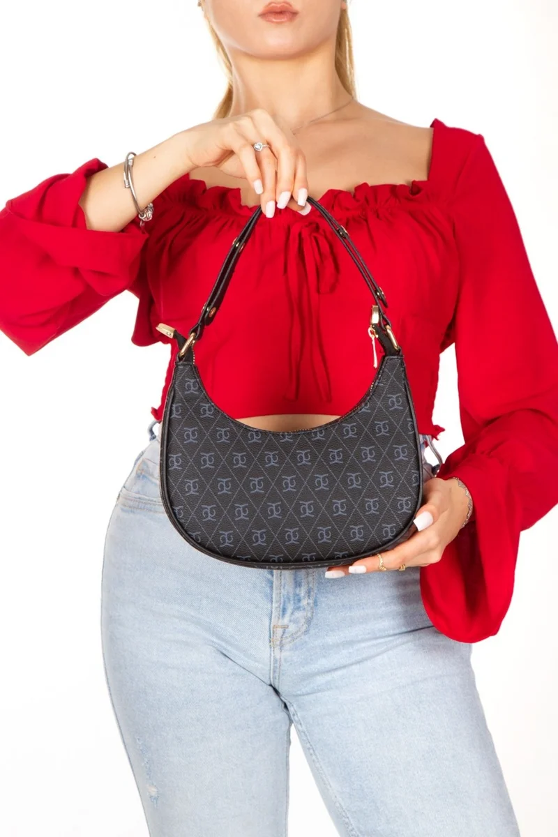 اديلينا باجز Women's Patterned Half Moon Handbag and Shoulder Bag