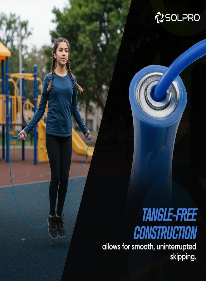 Solpro Ascend Adjustable Jump Rope Skipping Rope for men, women, kids, athletes | Unisex, Tangle-Free, Non-Slip, Durable | Ideal for fitness, cardio, agility & gym workouts. (Blue) - Image 5
